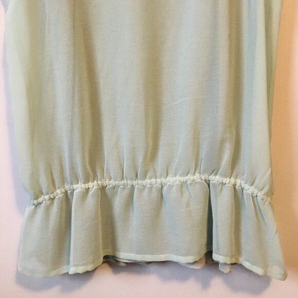 Seafoam Green Sheer Sequin and Bead Mermaidcore Tank Top - Picture 8 of 13